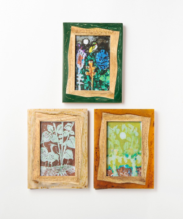 ウッド＆レジン アートフレーム兼フォトフレームL 15×20cm M22-2498BR