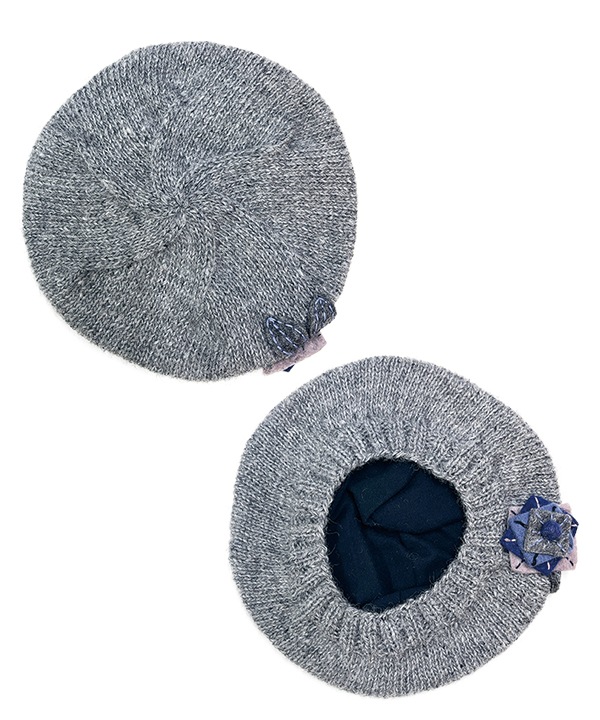 スクエアコサージュベレー帽（2カラー）H24W014