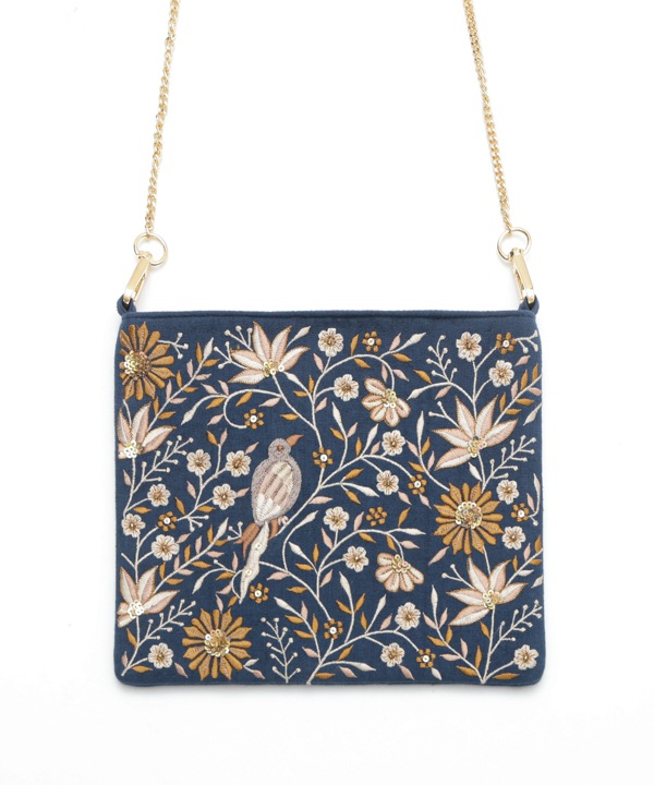 花鳥ビーズ刺繍 ショルダーバッグ M42-2701