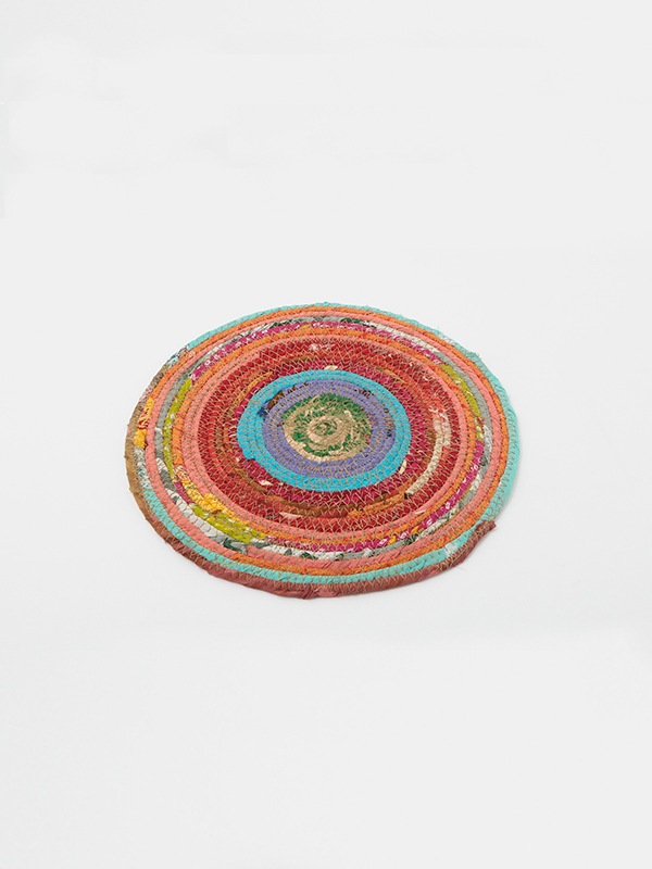 裂き織りラウンドマット（アソート） M25-2211