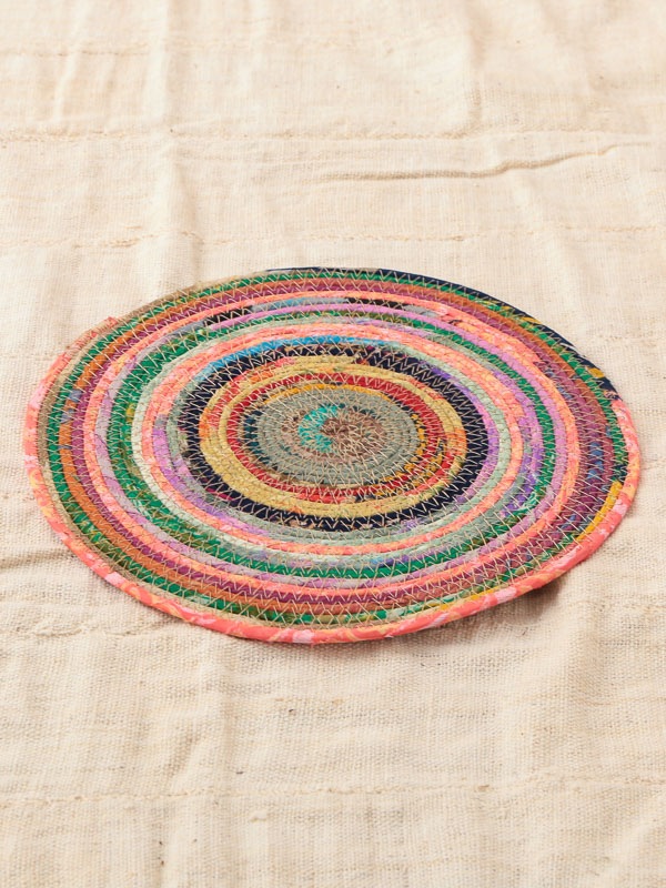 裂き織りラウンドマット（アソート） M25-2211