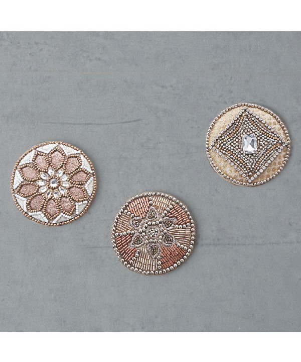 ビーズ刺繍 ハンドミラー・手鏡（3カラー） M42-0867
