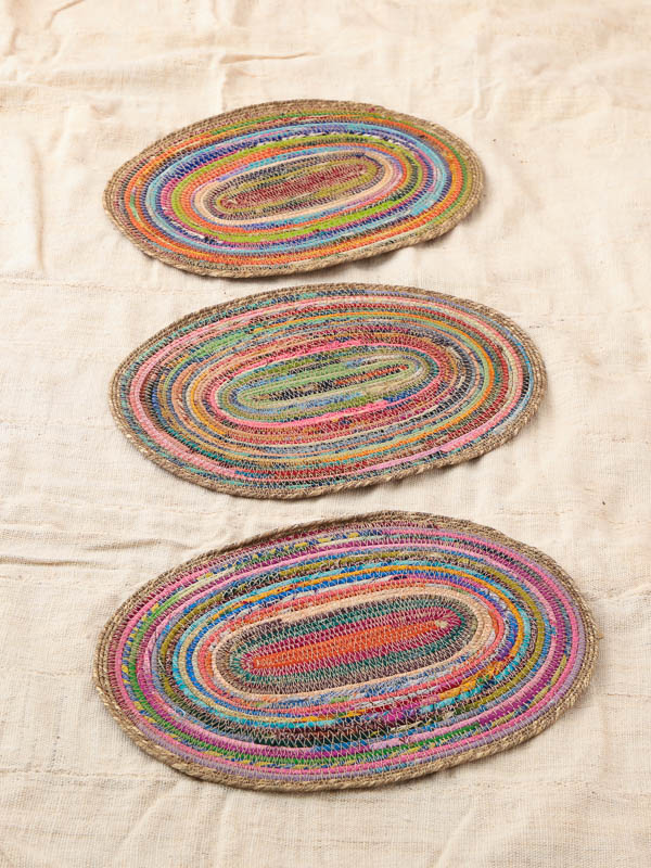 裂き織りオーバルマット（アソート） M25-2212