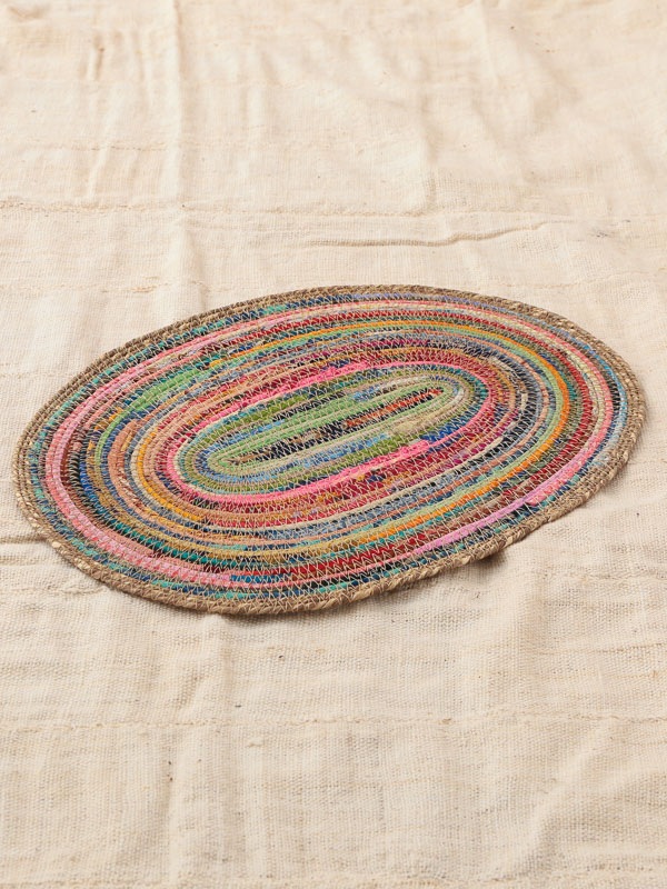 裂き織りオーバルマット（アソート） M25-2212