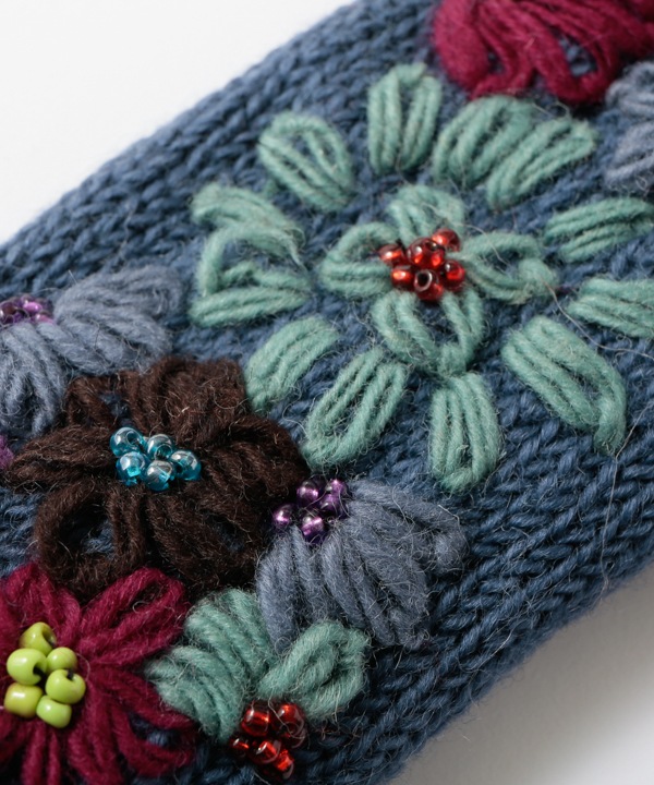 フラワー刺繍ハンドウォーマー（2カラー）H24W021