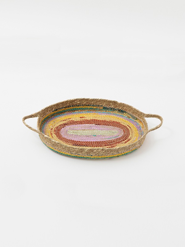 裂き織りオーバルトレー（アソート） M25-2213