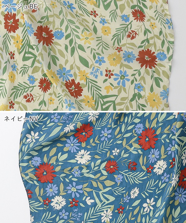 シルク100％ 花柄スカーフ B25W050【8月下旬入荷予定】