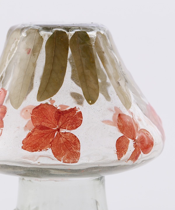 押し花 リサイクルガラス キノコ M52-2828