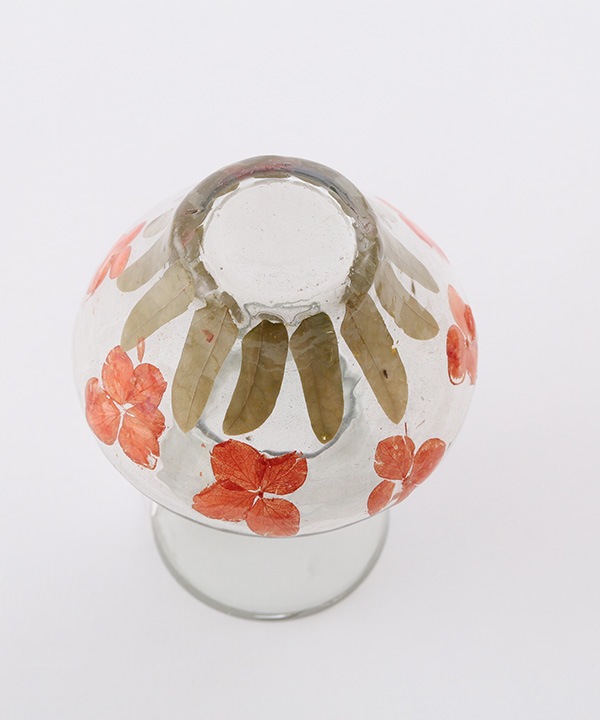 押し花 リサイクルガラス キノコ M52-2828