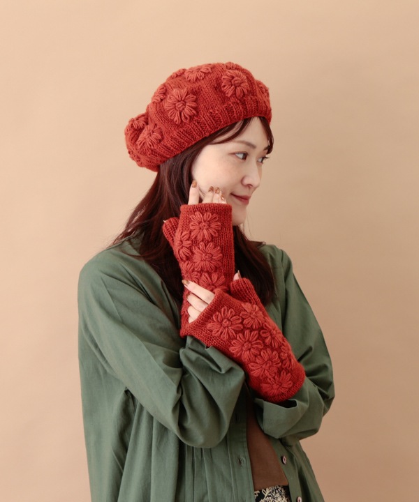 シンプルフラワ－ハンドウォーマー（4カラー）H24W023