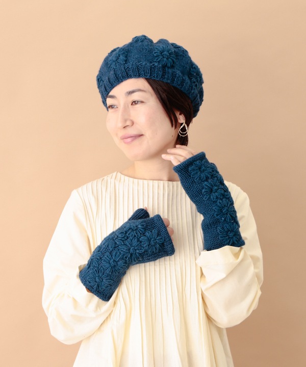 シンプルフラワ－ハンドウォーマー（4カラー）H24W023