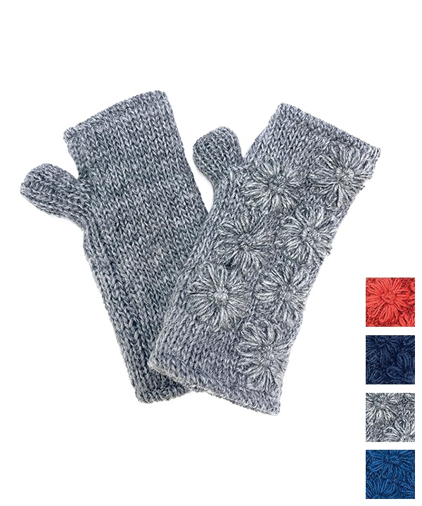 シンプルフラワ－ハンドウォーマー（4カラー）H24W023