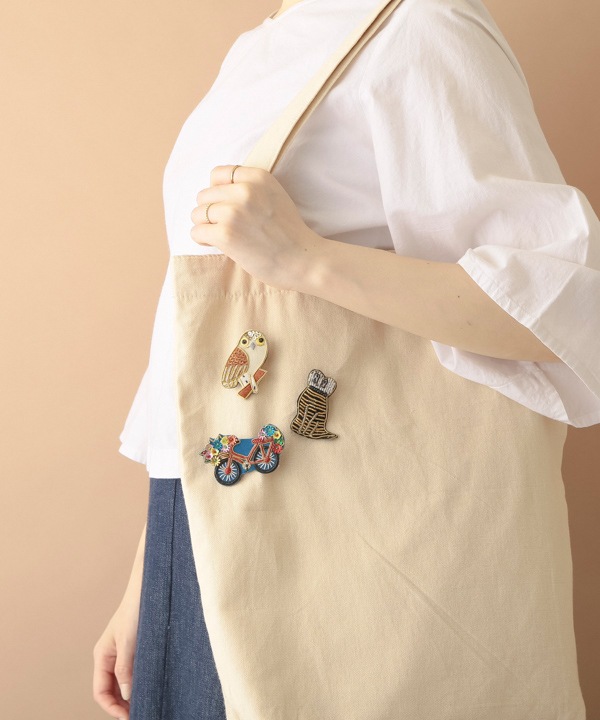 ザリ刺繍ブローチ フクロウ M21-2859