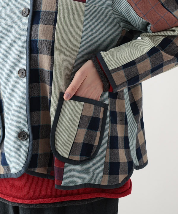 カディ・パッチワークジャケット 25W437