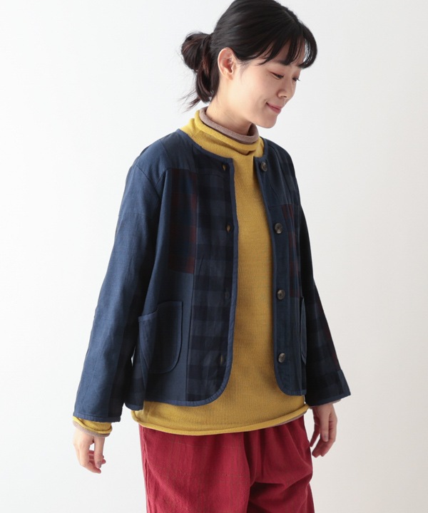 カディ・パッチワークジャケット 25W437
