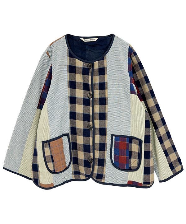 カディ・パッチワークジャケット 25W437