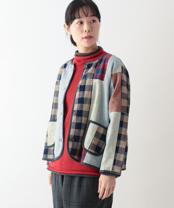 カディ・パッチワークジャケット 25W437