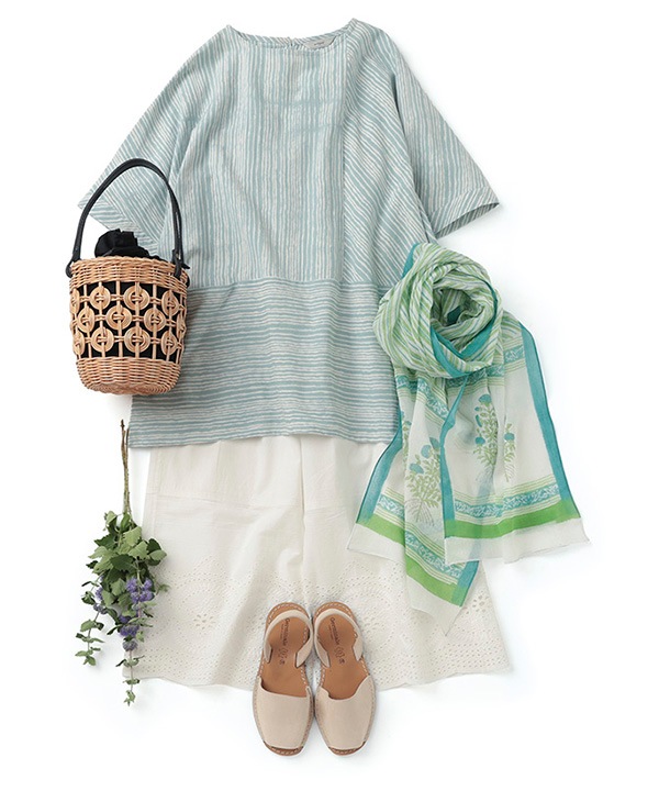 縁がかわいい刺繍コットンパンツ 26S029【2月頃入荷予定】