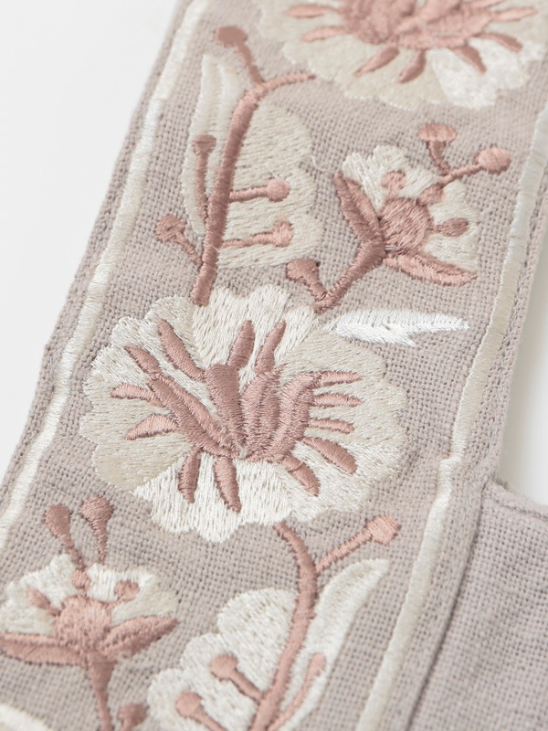 花リボン刺繍ノットバッグ（2カラー）H24S224