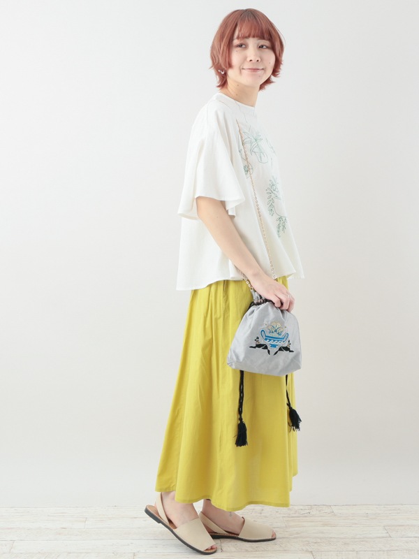 バステト・アヌビス刺繍ポーチショルダーバッグ 21×24×マチ6cm (2カラー)M42-2404