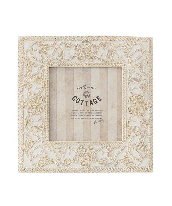 草花スクエア フォトフレーム（2カラー） 17.5×17.5cm M45-2465