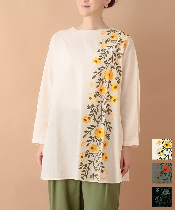 フラワーカシミール刺繍 チュニック 24W036 | 24AWから選ぶ,24AW 洋服 