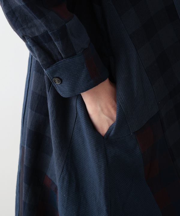 カディ・パッチワークコクーンワンピース 25W438