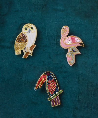 ザリ刺繍ブローチ オニオオハシ M21-2861