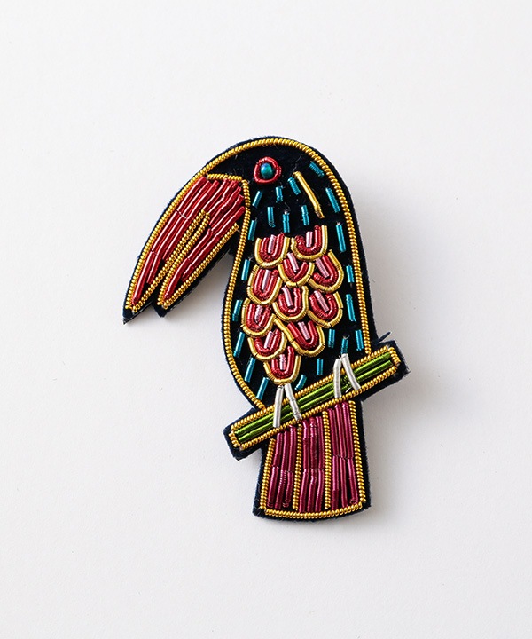 ザリ刺繍ブローチ オニオオハシ M21-2861