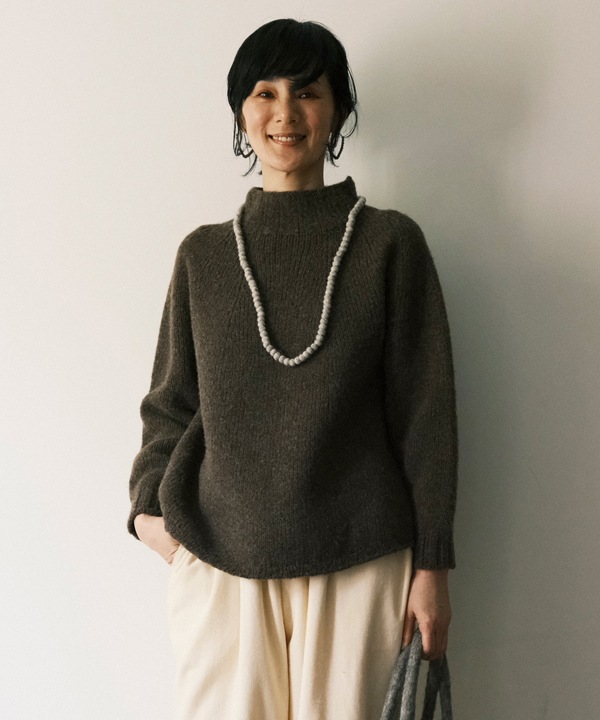 ノン・ミュール・ナチュラルカラード・ウール・ホールガーメントハイネック・プルオーバー 日本製 25W440