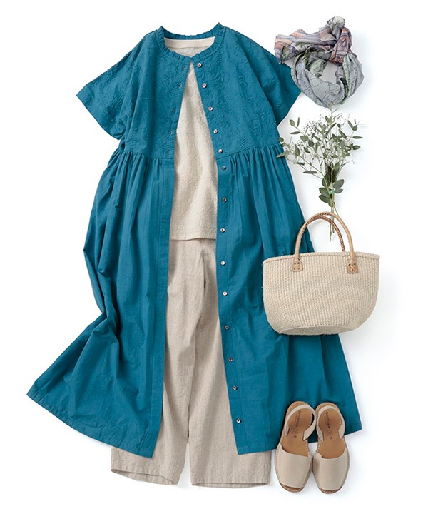 様々なボタニカル刺繍コットン2wayワンピース 26S032【3月頃入荷予定】