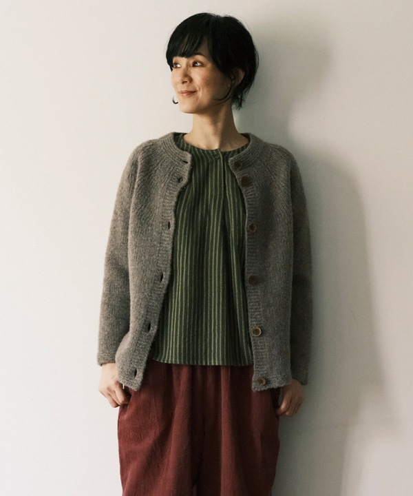 ノン・ミュール・ナチュラルカラード・ウール・ホールガーメントカーディガン 日本製 25W441