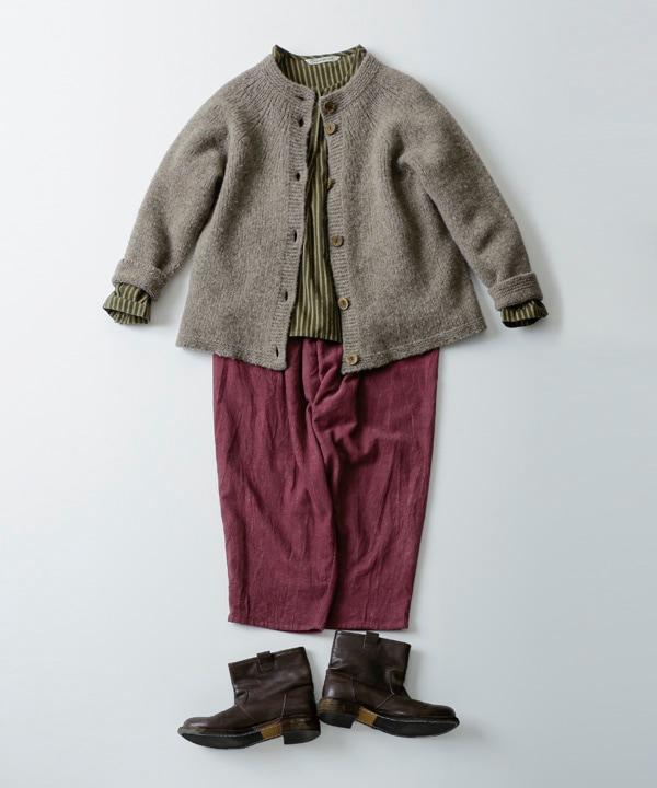 ノン・ミュール・ナチュラルカラード・ウール・ホールガーメントカーディガン 日本製 25W441