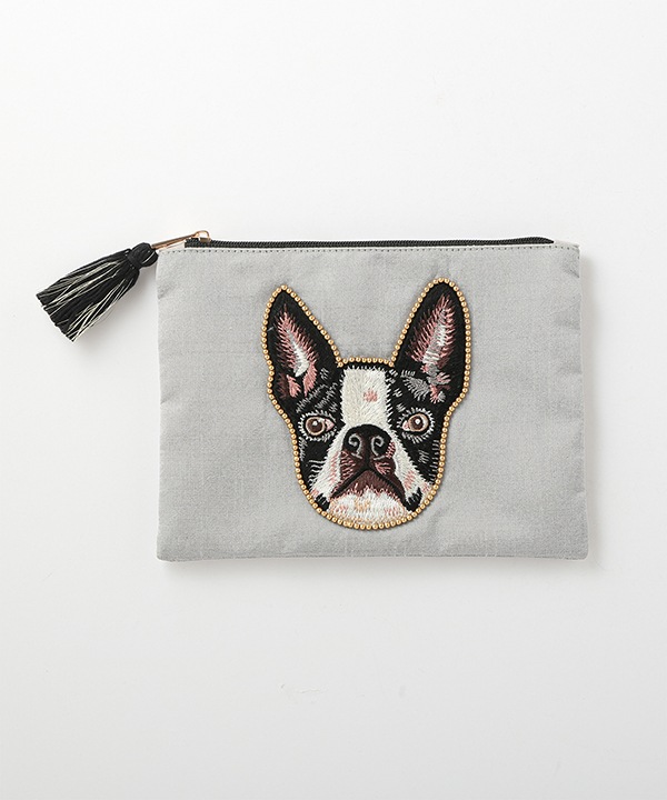 ドッグ刺繍 ポーチ M42-2710