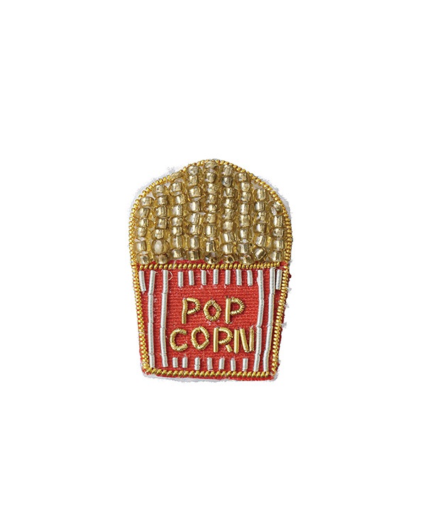 ザリ刺繍ブローチ ポップコーン M21-2863