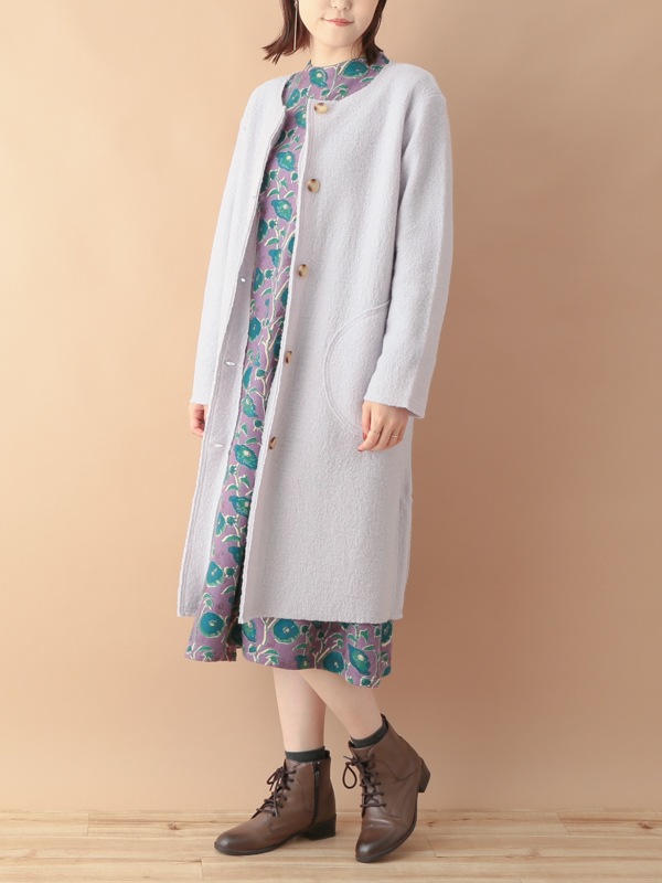 nuku nuku 縮絨ウール・ロングカーディガン（5カラー）　23W461