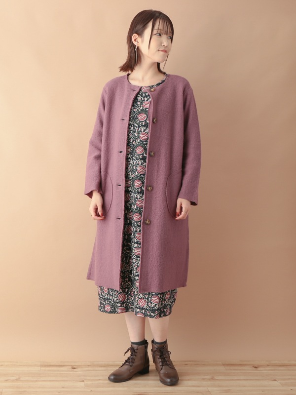 nuku nuku 縮絨ウール・ロングカーディガン（5カラー）　23W461