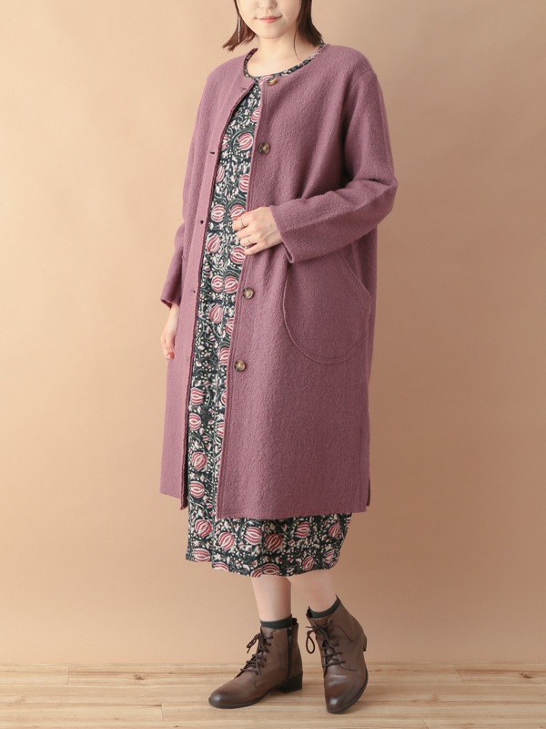 nuku nuku 縮絨ウール・ロングカーディガン（5カラー）　23W461