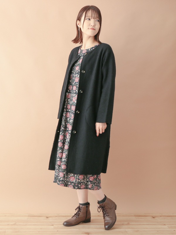 nuku nuku 縮絨ウール・ロングカーディガン（5カラー）　23W461