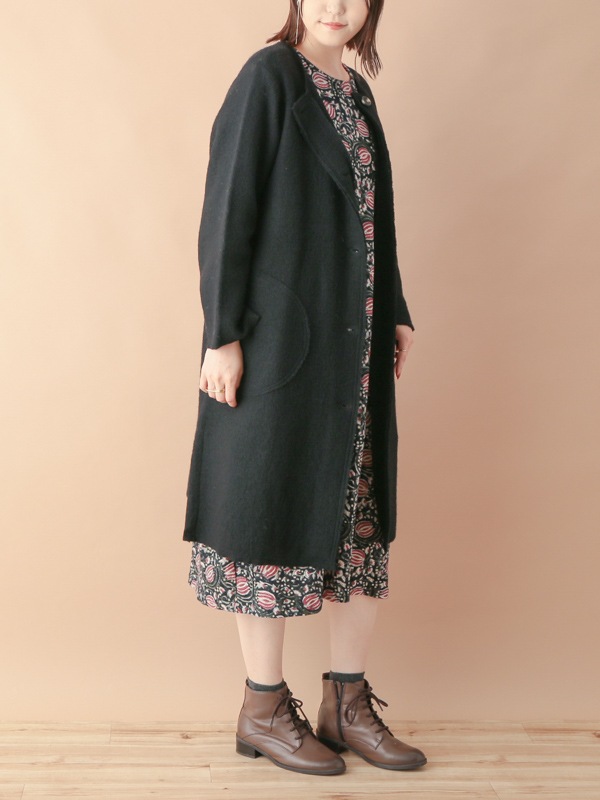 nuku nuku 縮絨ウール・ロングカーディガン（5カラー）　23W461