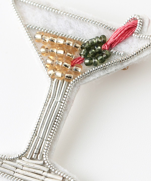 ザリ刺繍ブローチ カクテル M21-2864