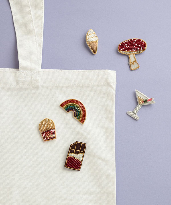 ザリ刺繍ブローチ カクテル M21-2864