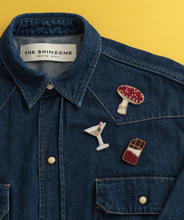 ザリ刺繍ブローチ カクテル M21-2864