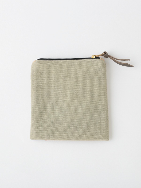 抽象画刺繍ポーチ 13×13cm （2カラー）M26-2173