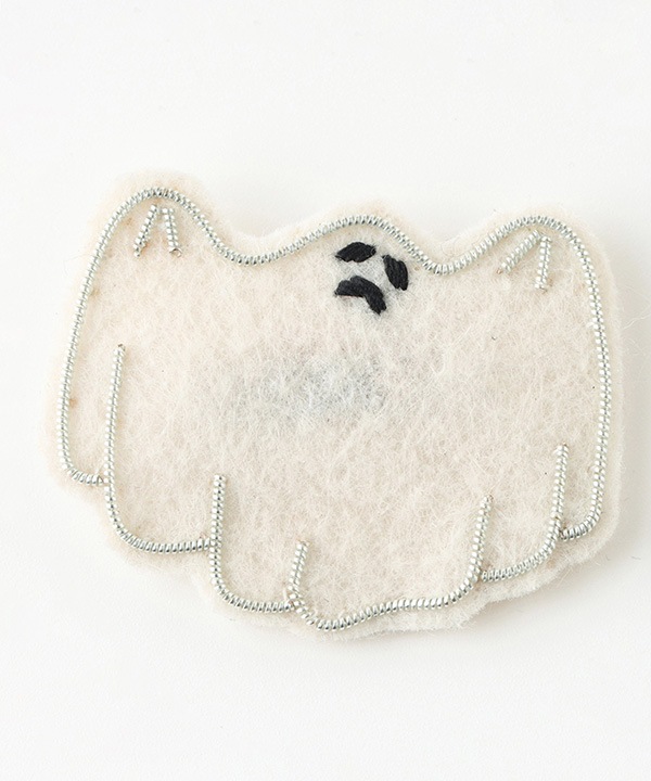 ザリ刺繍ブローチ ゴースト M21-2867