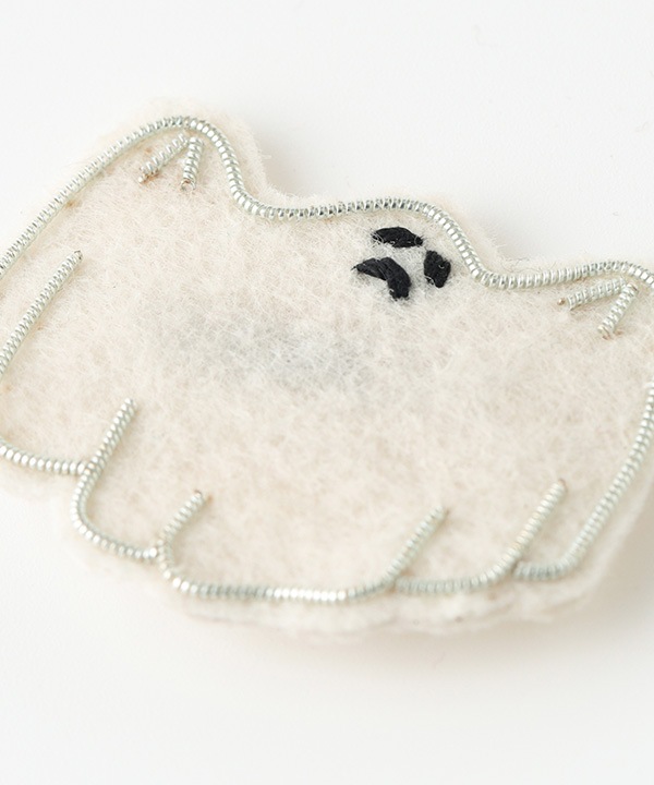 ザリ刺繍ブローチ ゴースト M21-2867