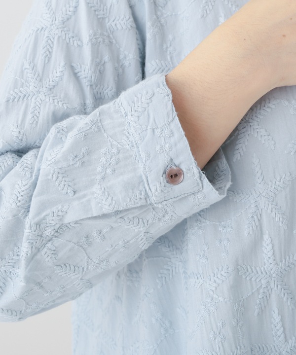 春のお花たち集う刺繍ロングシャツ 25S411