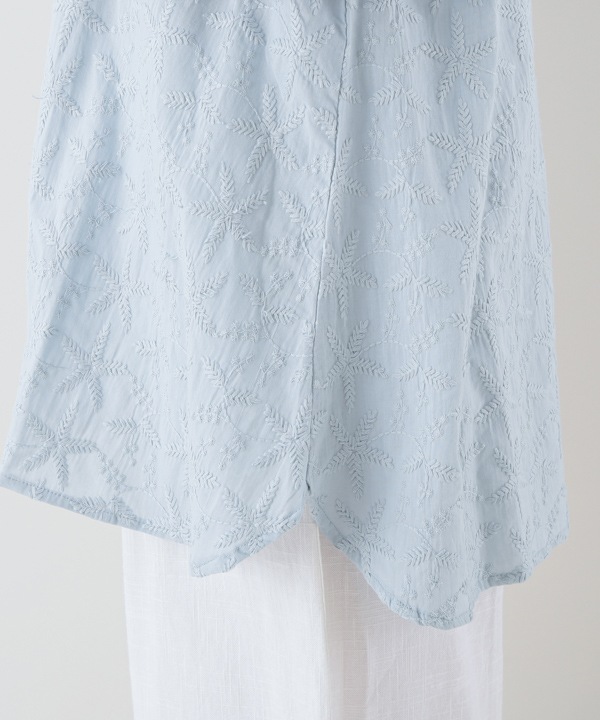 春のお花たち集う刺繍ロングシャツ 25S411