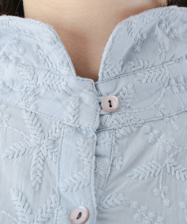 春のお花たち集う刺繍ロングシャツ 25S411