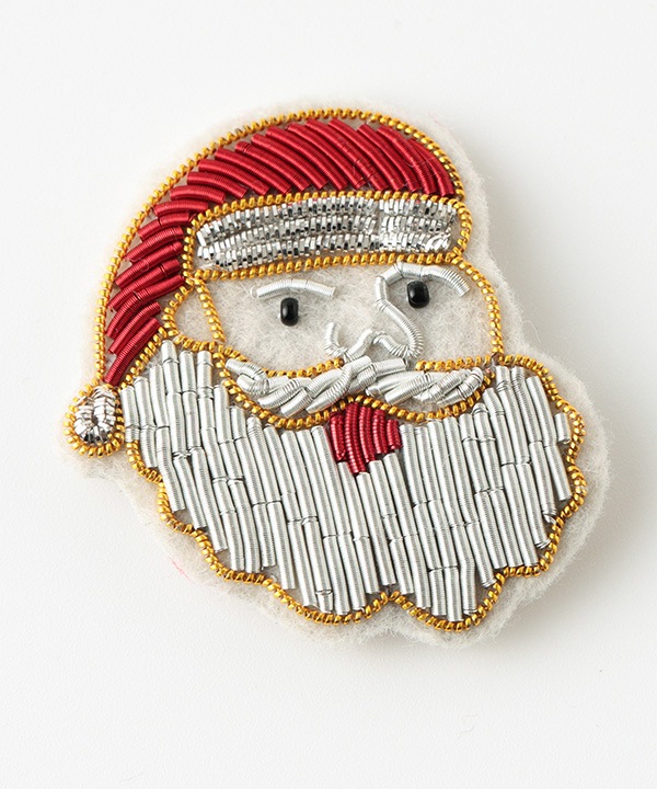 ザリ刺繍ブローチ サンタ M21-2868